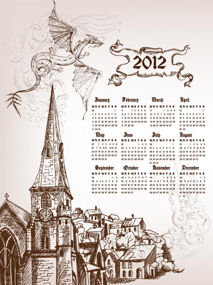 free vector Calendar 2012 calendar 03 vector